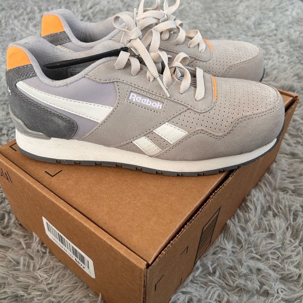 Reebok Light Gray and Orange Athletic Shoes